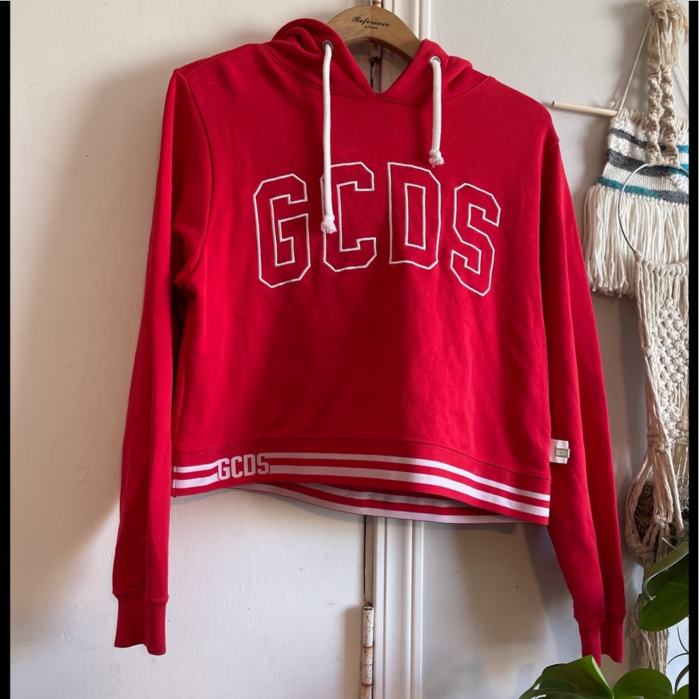 GCDS cropped Logo hoodie